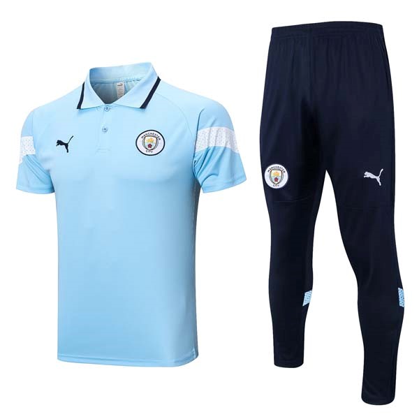 Polo Manchester City Conjunto Completo 2023-24 Azul